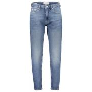 Calvin Klein Regular Taper Tvättad Effekt Jeans Blå Blue, Herr