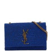 Saint Laurent Vintage Pre-owned Tyg axelremsvskor Blue, Dam