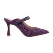 Alma EN Pena Mules med klack Purple, Dam