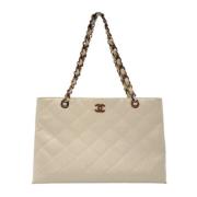 Chanel Vintage Pre-owned Laeder chanel-vskor Beige, Dam