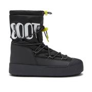 Moon Boot Svarta platta skor med PVC-detaljer Black, Herr