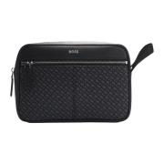 Hugo Boss Stiligt Beauty Case med Monogramtryck Black, Herr