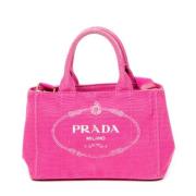 Prada Vintage Pre-owned Canvas prada-vskor Pink, Dam