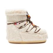 Moon Boot Beige Fuskpäls Isolerade Vinterstövlar Beige, Dam