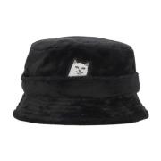 Ripndip Svart Sherpa Bucket Hat Lord Nermal Black, Unisex