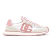 Dolce & Gabbana Vita och rosa sneakers Pink, Dam