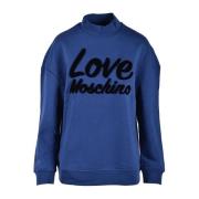 Love Moschino Kräm Sweatshirt för Kvinnor Blue, Dam