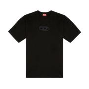 Diesel Svart T-shirt med utsnittslogotyp Black, Herr