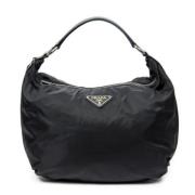 Prada Vintage Pre-owned Canvas handvskor Black, Dam