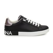 Dolce & Gabbana Svart Silver Vit Låg Topp Sneakers Black, Herr