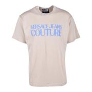 Versace Jeans Couture Bomull T-shirt med Snygg Design Beige, Herr