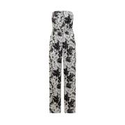 Michael Kors Stilfull Palm Tie Jumpsuit för Kvinnor Black, Dam