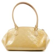 Louis Vuitton Vintage Pre-owned Tyg axelremsvskor Yellow, Dam