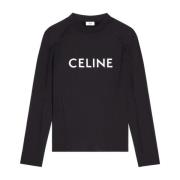 Celine Svart Surf Logo T-shirt Black, Herr