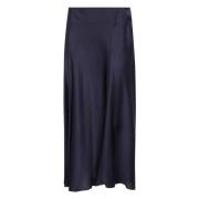 Alberta Ferretti Blå Satin Midi Kjol Blue, Dam