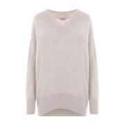 Brunello Cucinelli Beige Cashmere-Silke Stickat Kollektion Gray, Dam