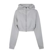 Entire Studios Rice Cropped Full Zip Jacka Gray, Dam