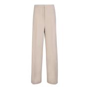 Blanca Vita Elegant Ivory Palazzo Byxor Beige, Dam