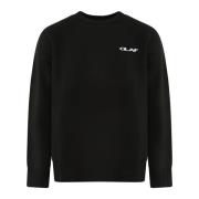 Olaf Hussein Stickad Crewneck Tröja Black, Herr