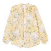 Zimmermann Gul Batwing Blouson Ärm Skjorta Yellow, Dam