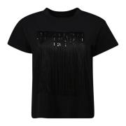 MM6 Maison Margiela T-shirt med fransar Black, Dam