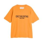 Valentino Garavani Logo Print Bomull T-shirts och Polos Yellow, Herr