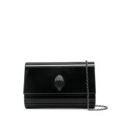 Kurt Geiger Svart Kristall Clutch med Örn Charm Black, Dam