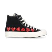 Comme des Garçons Play Svarta Canvas High Top Sneakers Black, Dam