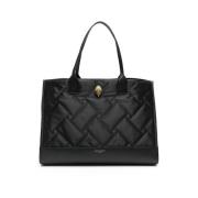 Kurt Geiger Svart Quiltad Toteväska med Gyllene Finish Black, Dam