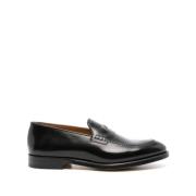 Doucal's Svart läder Penny Loafer sko Black, Herr