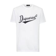 Dsquared2 Cool Fit College Branding Tee Vit White, Herr