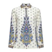 Etro Blommig Paisley Silkeskjorta Elfenben Multicolor, Dam