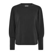 MOS Mosh Svart Puffärm Sweatshirt Black, Dam