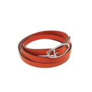 Hermès Vintage Pre-owned Laeder armband Orange, Unisex