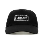 Versace Snygg Svart Bomull Baseballkeps Black, Herr