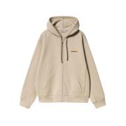 Carhartt Wip Amerikansk Script Hoodad Zip Tröja Beige, Herr