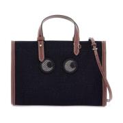 Anya Hindmarch Mini Toteväska med Eyes Patches Blue, Dam