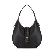 Elisabetta Franchi Svart dragkedja hobo axelväska Black, Dam