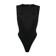 Entire Studios Soot Sleeveless Bodysuit Black, Dam