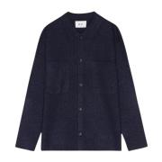 Nn07 Kokt Merinoull Overshirt Navy Blå Blue, Herr