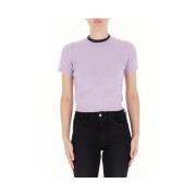 Pinko Kortärmad Cashmere Jersey i Mauve Purple, Dam