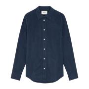 Nn07 Avslappnad Navy Blue Poplin Skjorta Blue, Herr