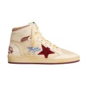 Golden Goose Sky-Star Beige/Granatäpple/Röd Sneakers Beige, Herr