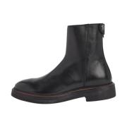 Alberta Ferretti Svart Platta Nappa Ankelboot Black, Dam