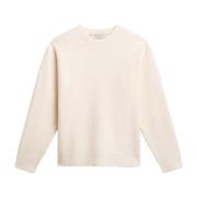 Golden Goose Vit Heritage Crewneck Stickad Tröja White, Herr