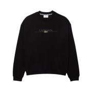 Lacoste Lös passform bomulls sweatshirt Black, Herr