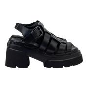 Elena Iachi Modern Svart Lädersandal Black, Dam