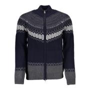 Gant Blå Kortärmad Cardigan med Dragkedja Blue, Dam