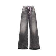 Icon Denim Svarta Wide Leg Jeans med Fickor Black, Dam