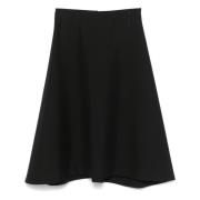 Marni Svart Virgin Wool Midi Kjol Black, Dam